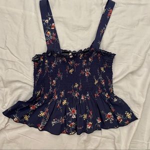 FLORAL RIFFLE CROP TOP